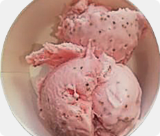 Strawberry seeds in frozen yogurth