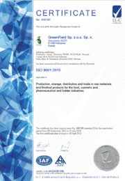 Greenfield certificate ISO-9001